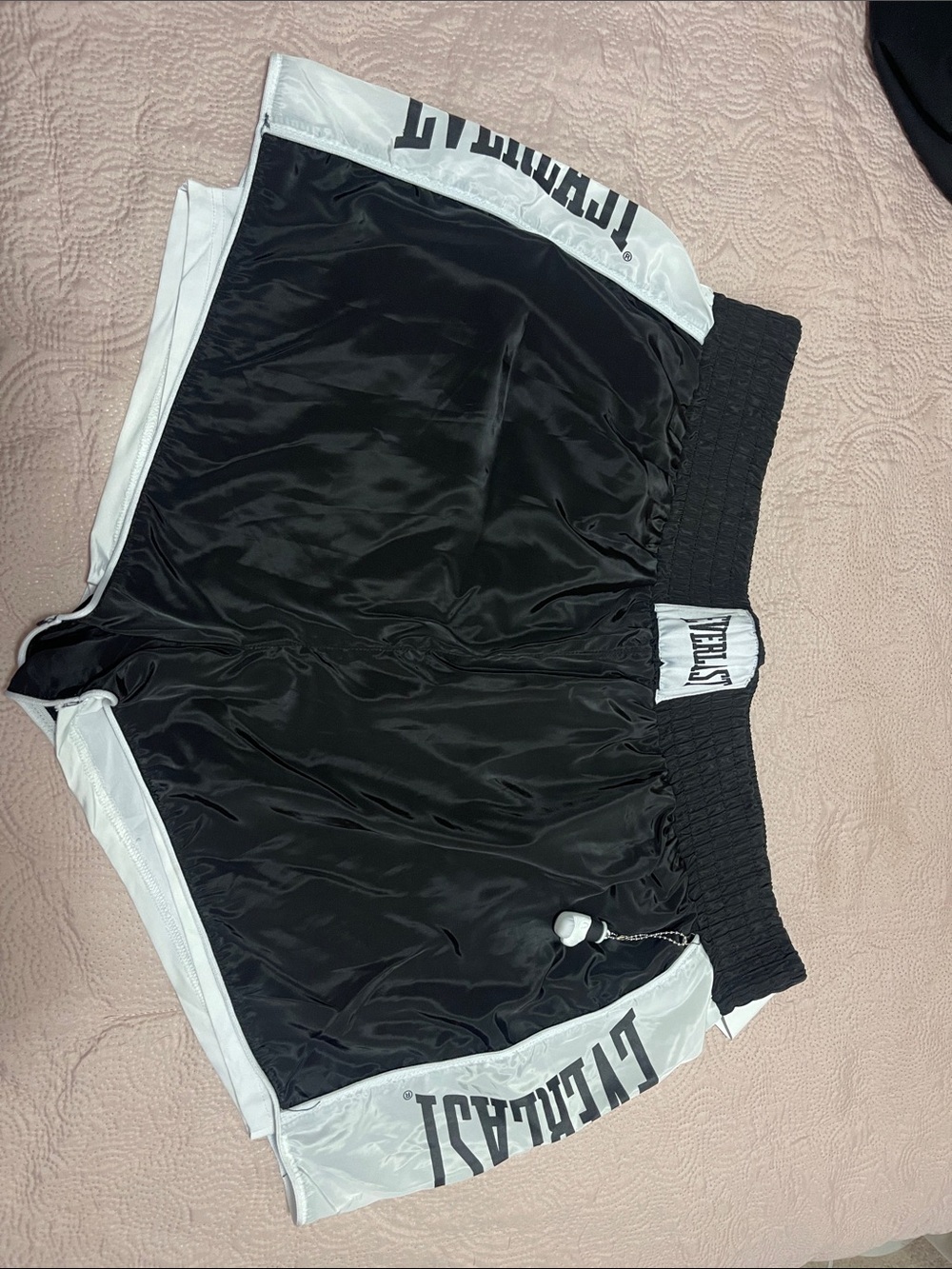 Everlast White and Black Women's Athletic Shorts with Side Logo